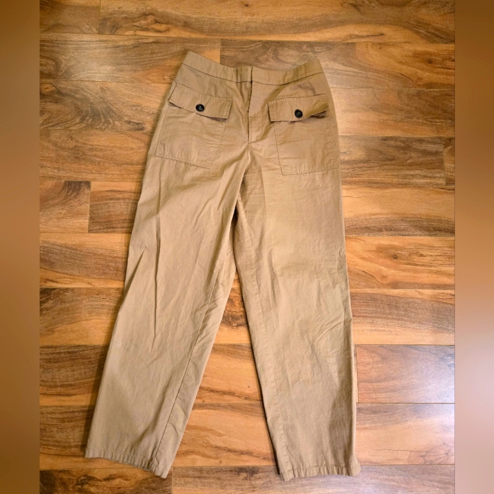 Zara Patch Pocket Pants Women's Size Small Beige
